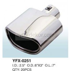 Насадка на глушитель YFX-0251/NG-MT0251 Dвх-63мм, Dвых-154*75мм, Длина-180мм, с набивкой 
